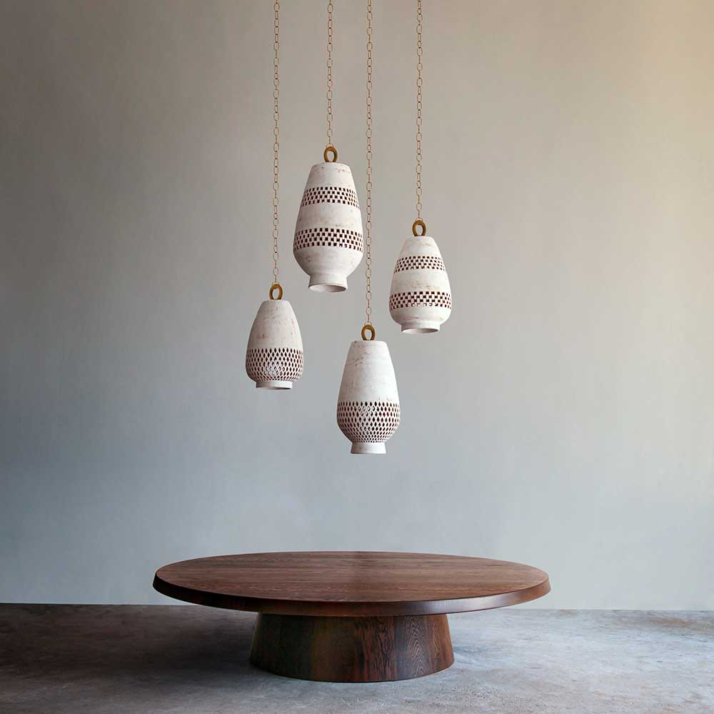 White ceramic pendant lights perfect for entryway lighting