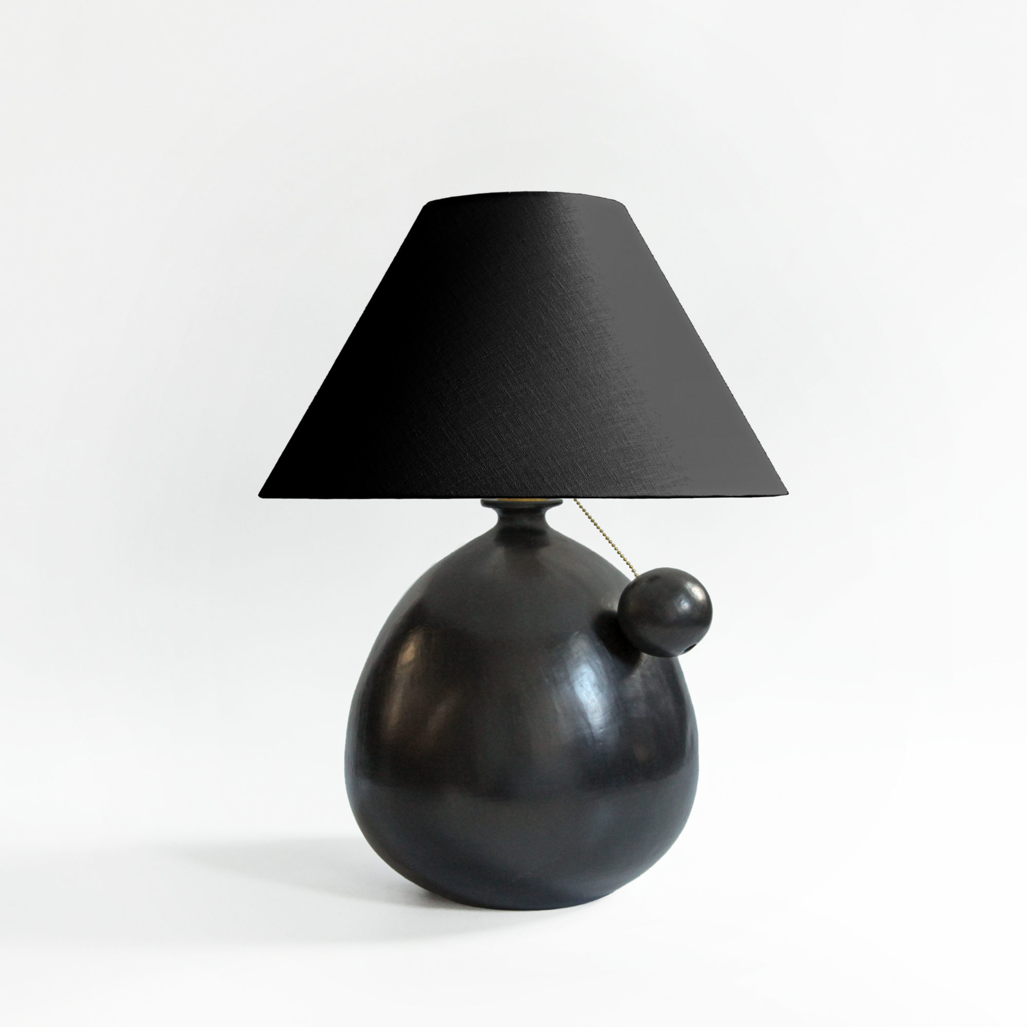 Barro Negro Lamps Barro Negro Lamp with Ball Pull, Black Shade - l'aviva  home