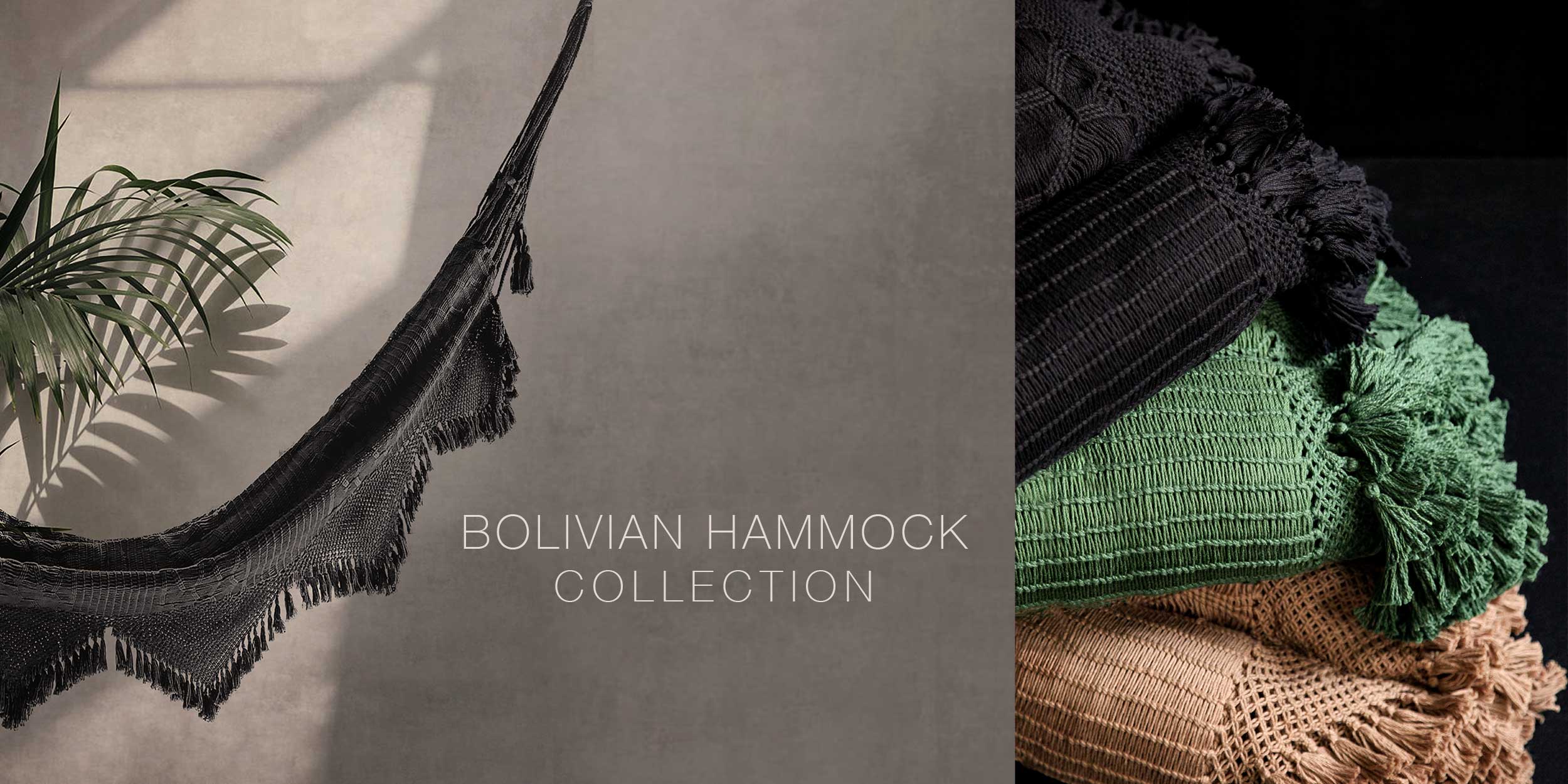 Handwoven cotton hammocks in vibrant colors from Bolivia