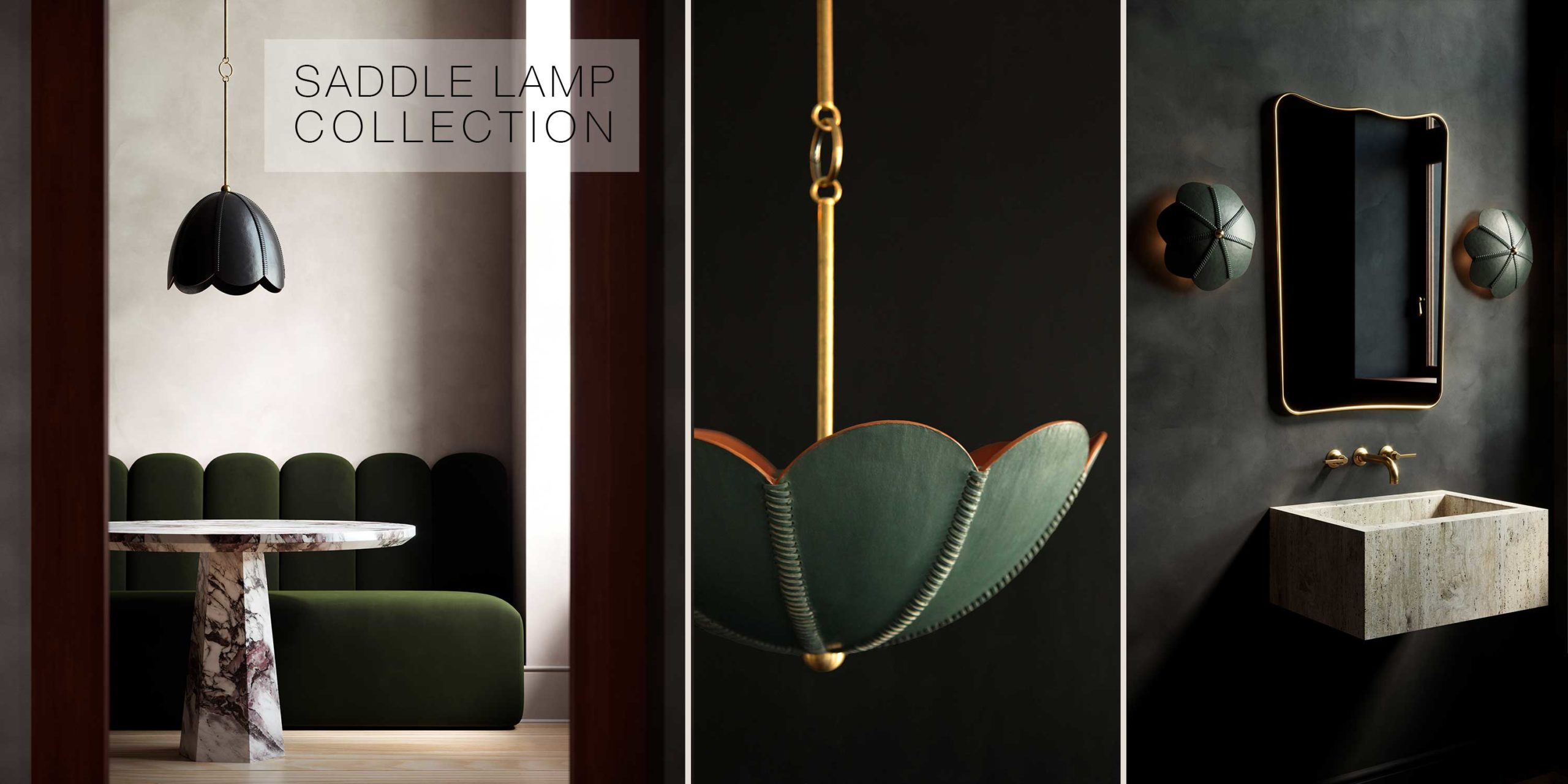 Talabartero Collection Saddle Lamps, leather pendant lights and sconces