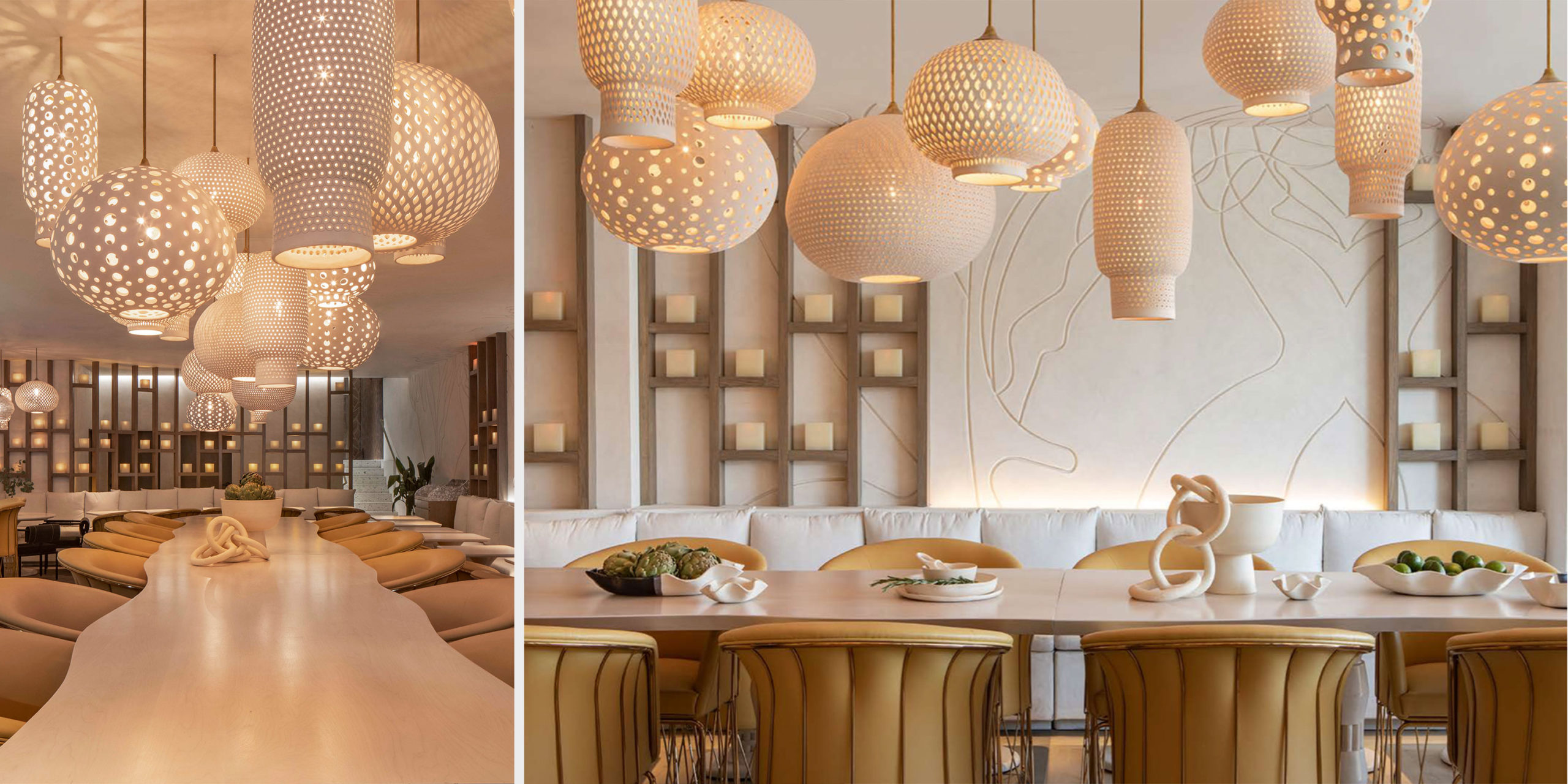 Pendant lights by L'Aviva Home for Gulla Jonsdottir Design at Esperanza Restaurant