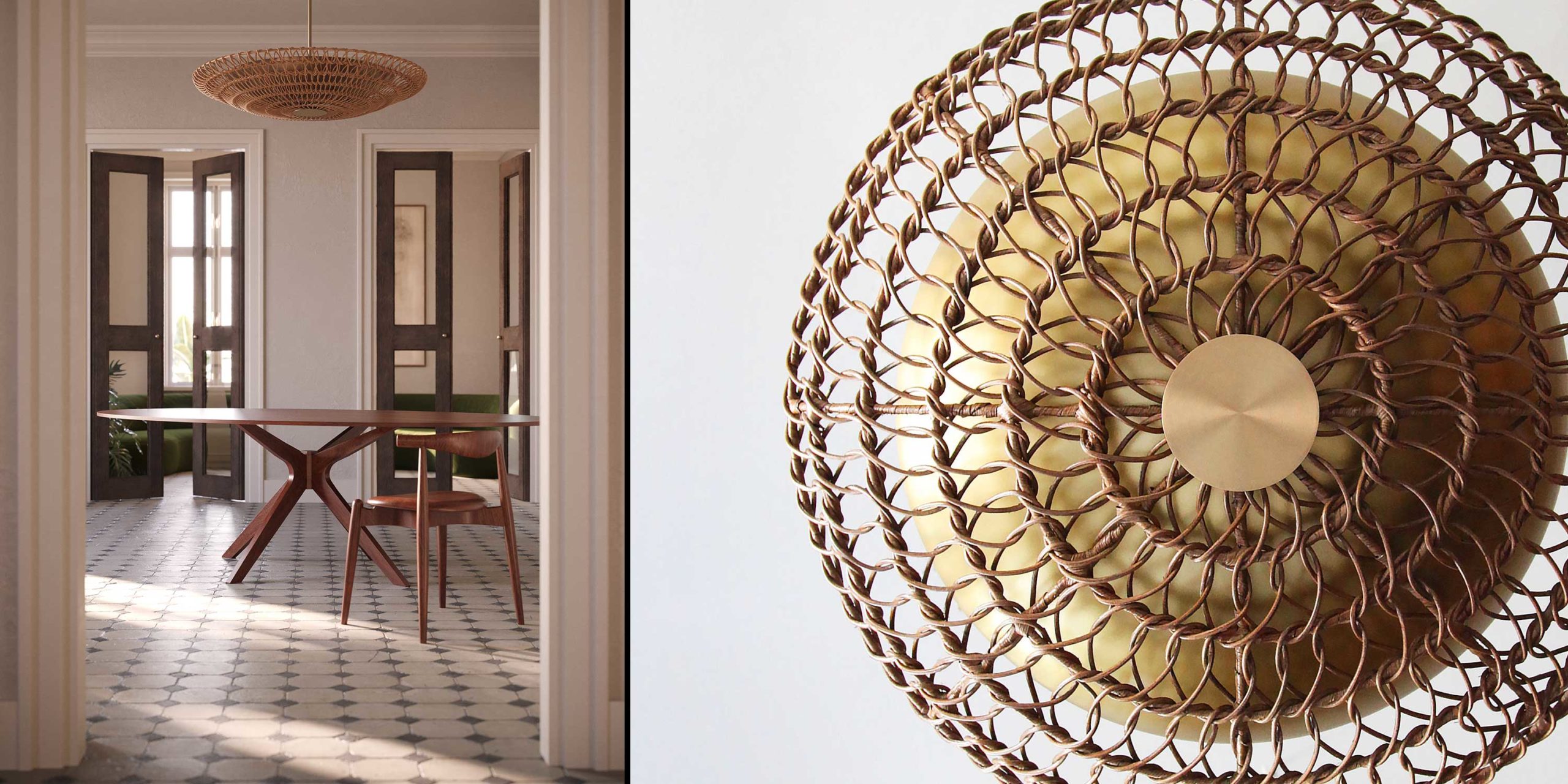 large scale rattan lighting with brass hardware the perfect statement pendant light