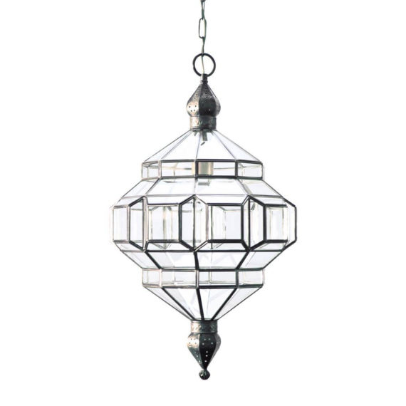 pendant light lamp lantern moroccan egyptian modern ethnic glass silver