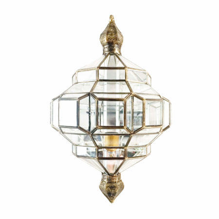 alhambra sconce light fixture from l'aviva home. handmade brass light.