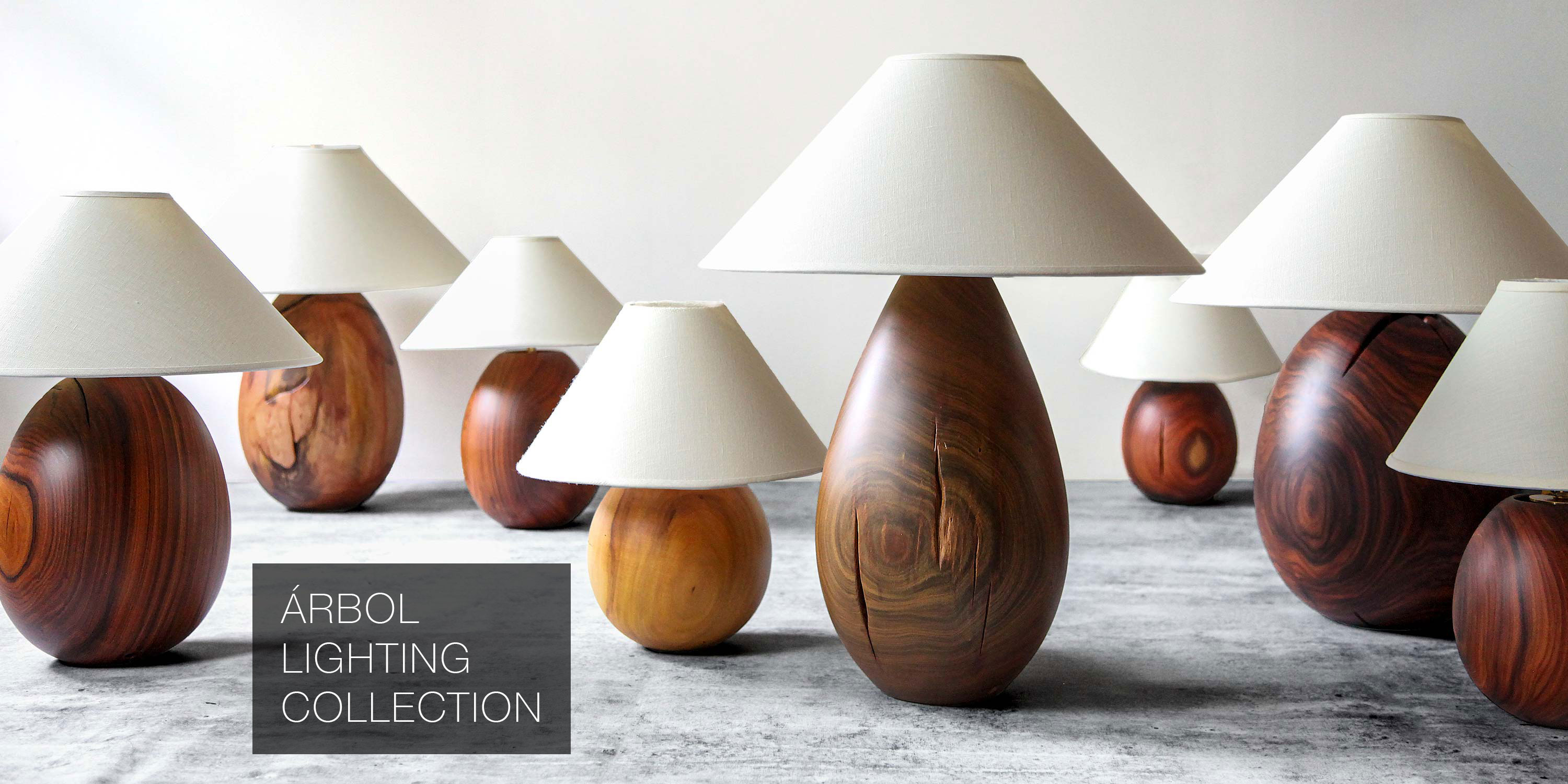 Arbol Lighting, tropical modern wooden table lamps.