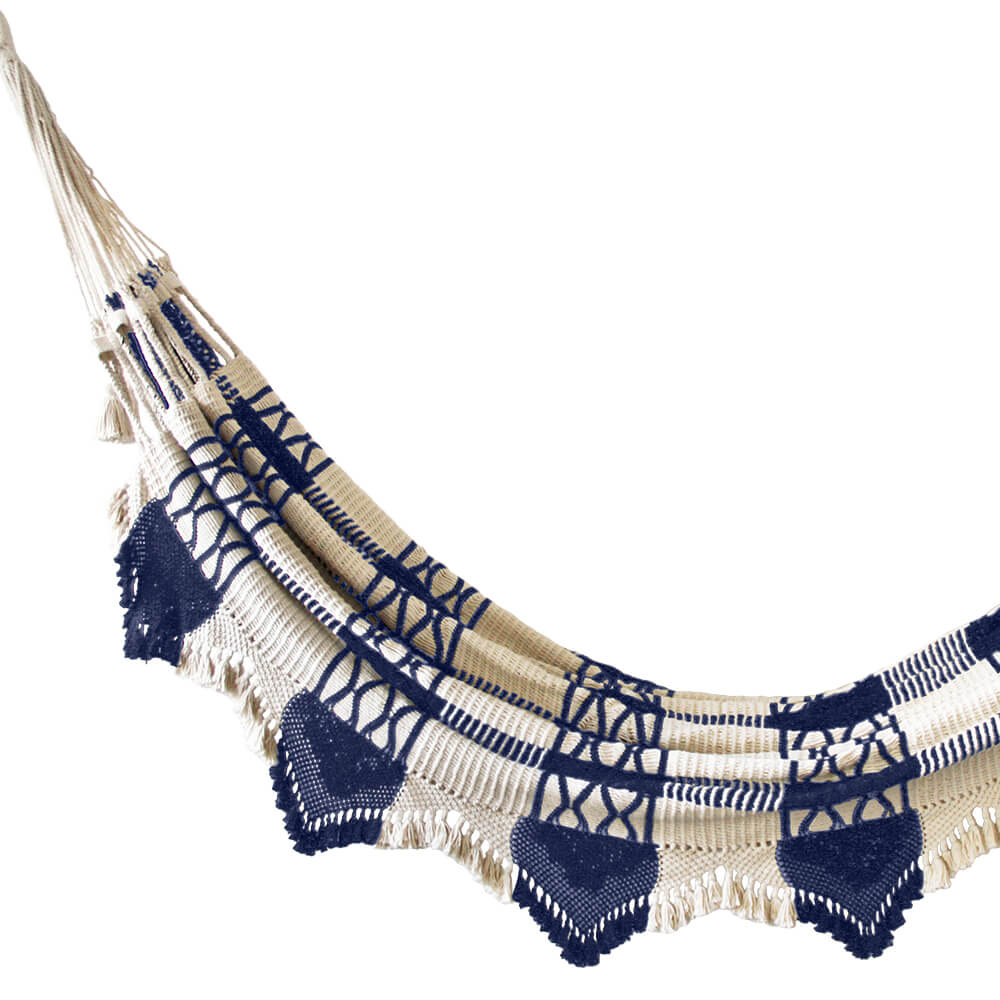 best luxury striped cobalt blue handwoven indoor or outdoor hammock
