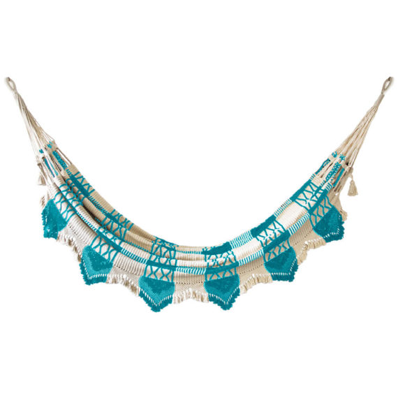 best luxury striped sky blue handwoven outdoor hammock