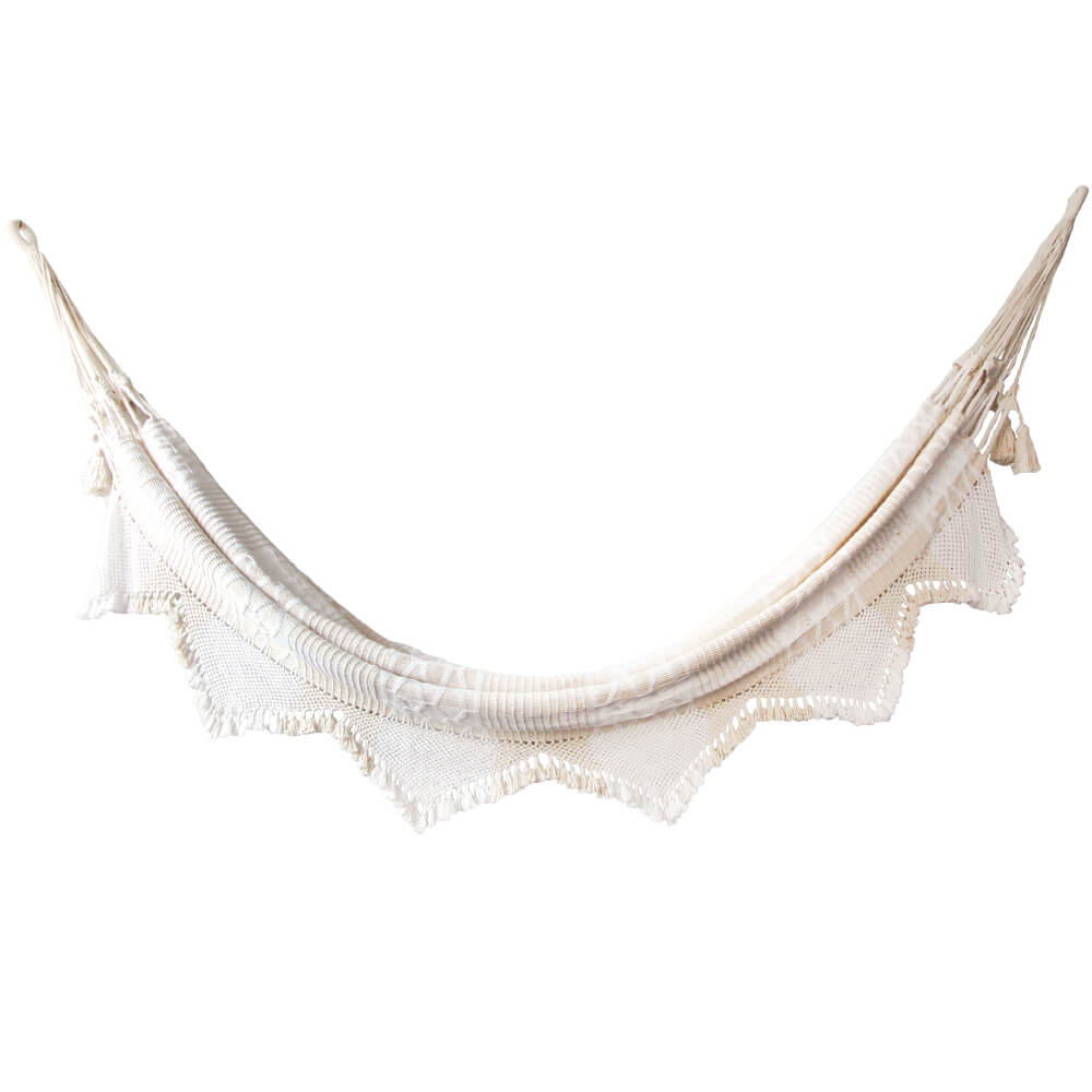 best luxury striped white and natural bolivian hammock