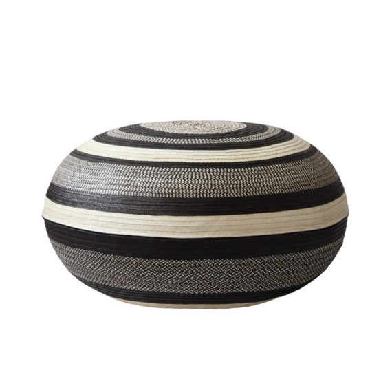 grano de arroz pouf made in colombia from hand-woven cane fibers