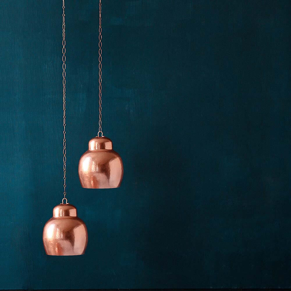 copper pendant lamp hanging handmade hammered