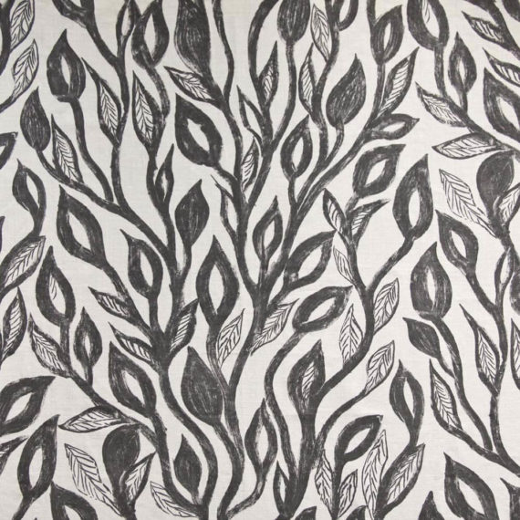 leaf wallpaper and fabric, inspired by khovar mud paintings from harzabagh india