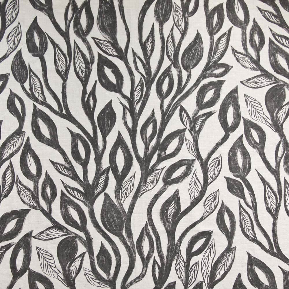 leaf wallpaper and fabric, inspired by khovar mud paintings from harzabagh india