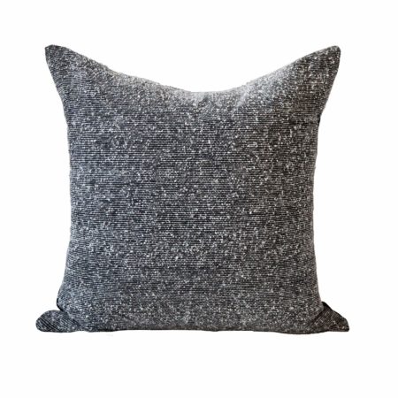 wool pillow, boucle fabric, black and white pillow, throw pillow