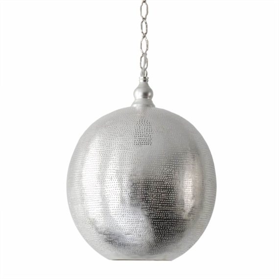 modern silver metal egyptian pendant light.