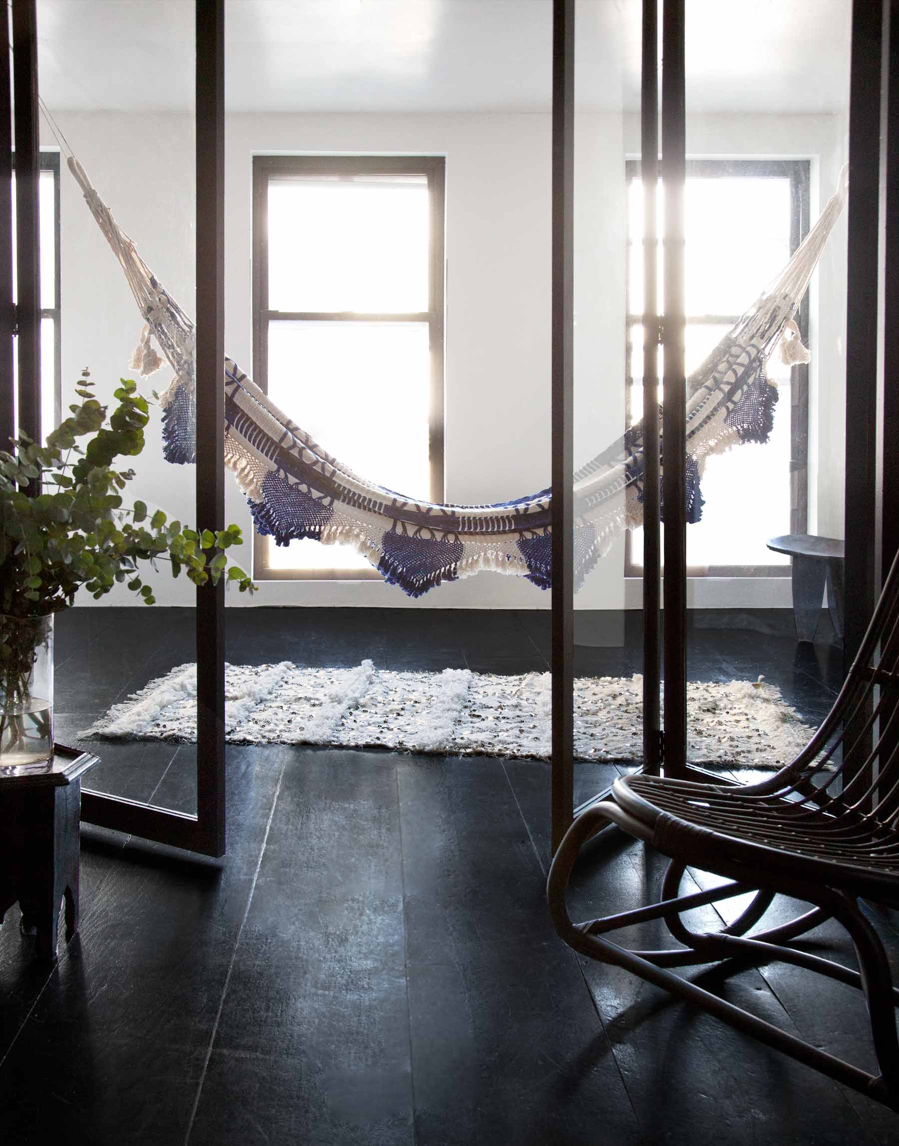 best luxury handwoven bolivian hammock in cobalt blue.