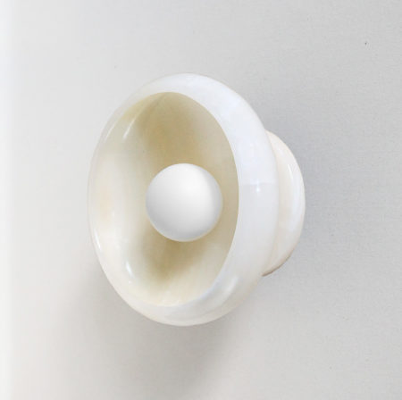 satin milk white onyx sconce - modern wall lighting.