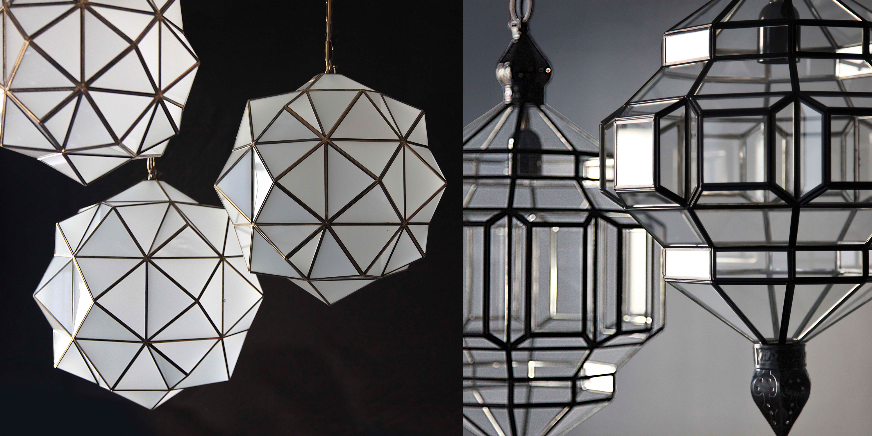 granada glass pendant lights. modern moorish light fixtures.