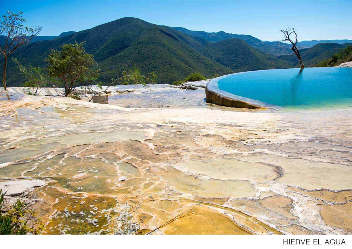 HIERVE EL AQUA otherworldly calcified waterfalls/hot springs with incredible views - a quick day trip outside of Oaxaca.