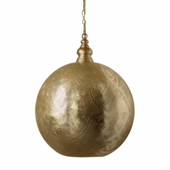 egyptian pendant light in a soft matte brass finish.