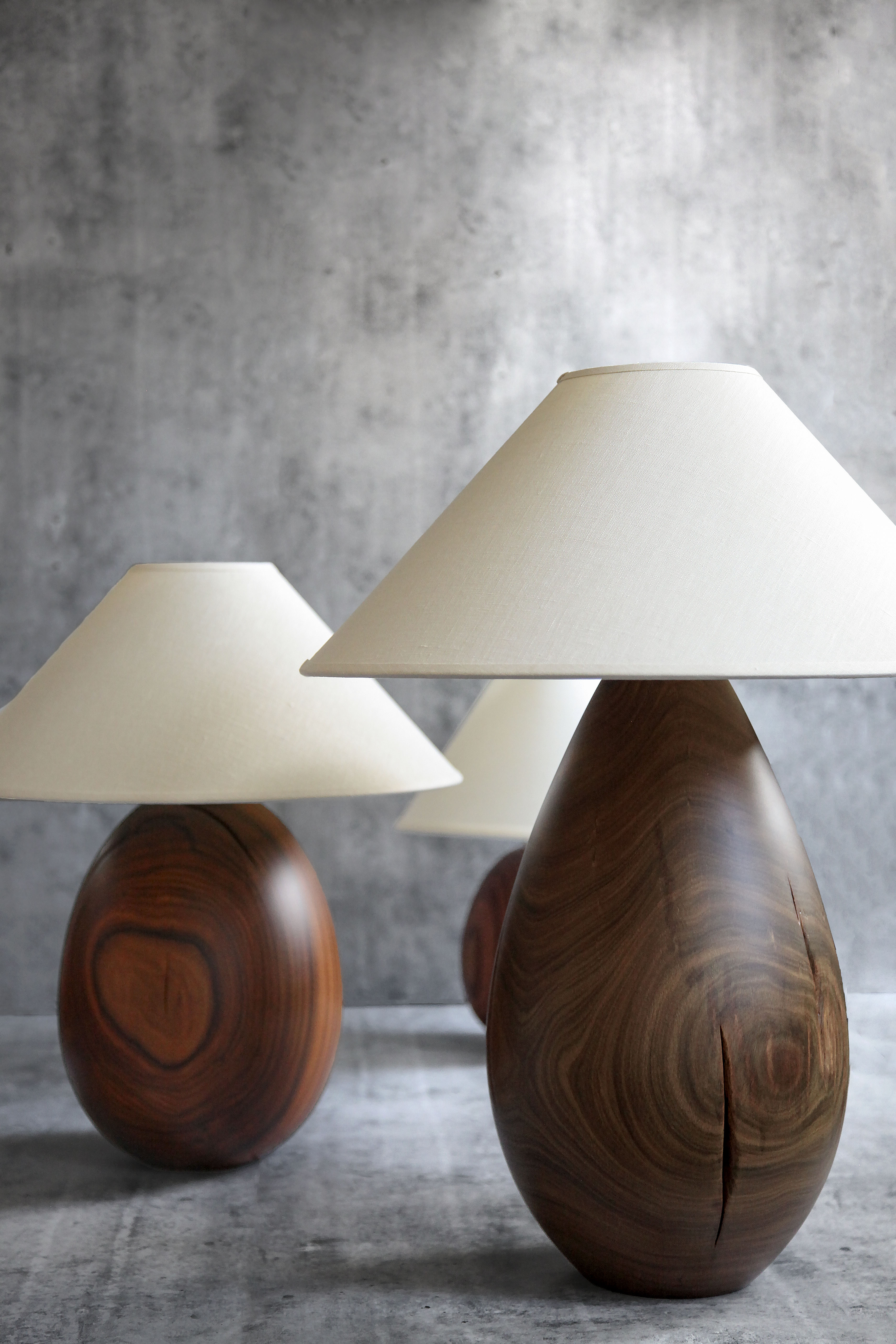 mix and match pairs of wood table lamps.