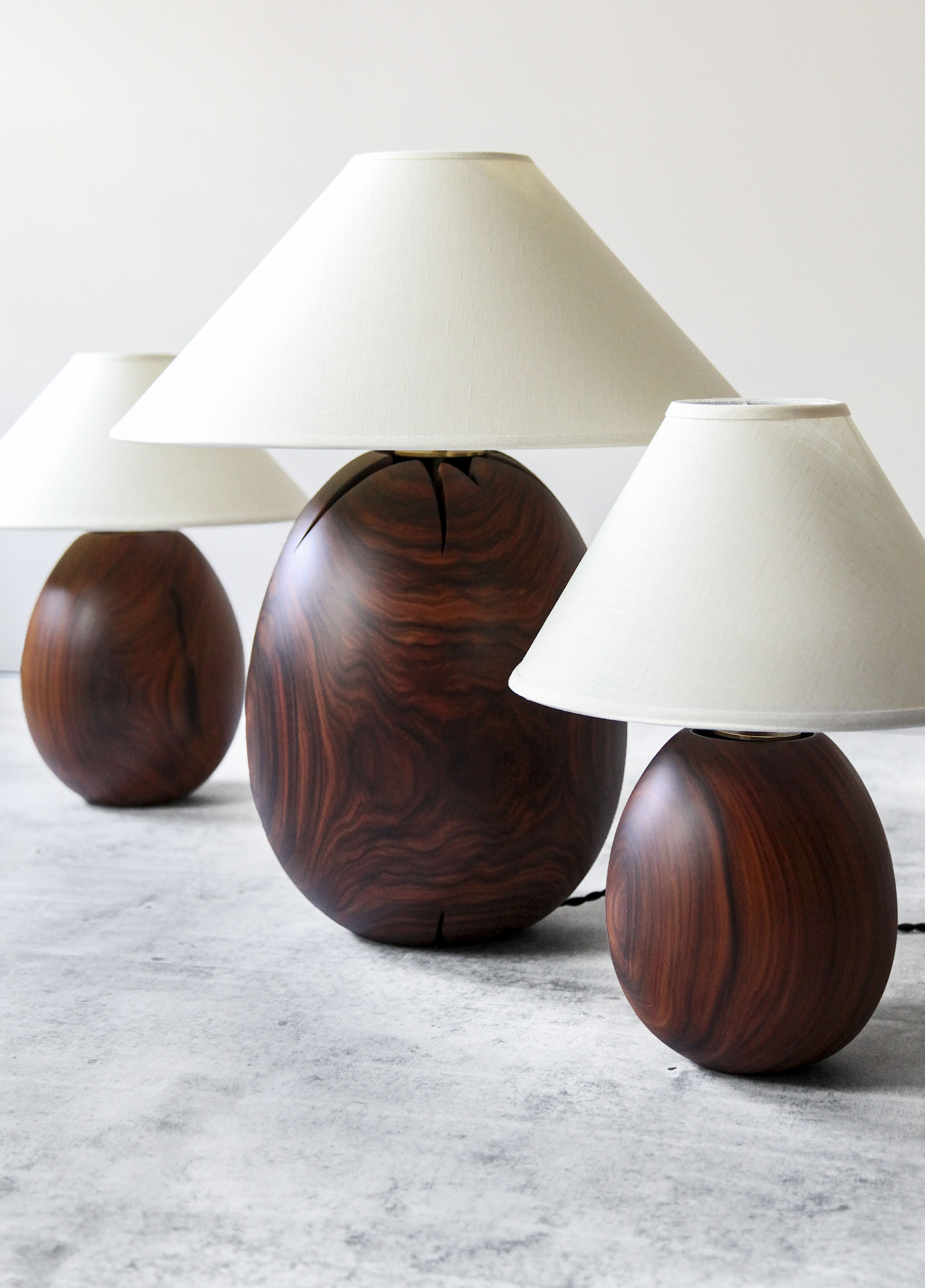mix and match pairs of wood table lamps.