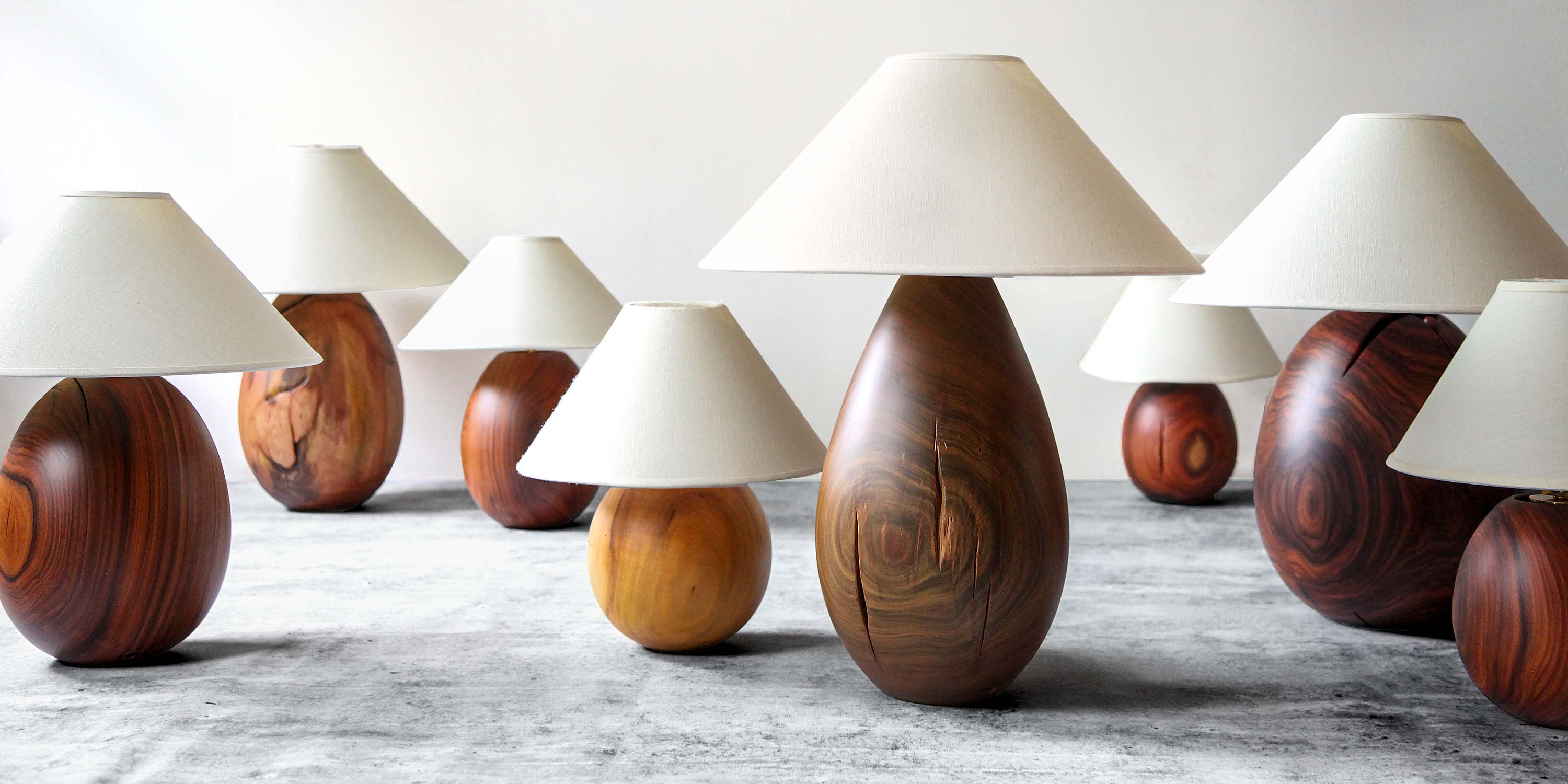arbol lighting, mix and match tropical modern wood table lamps.