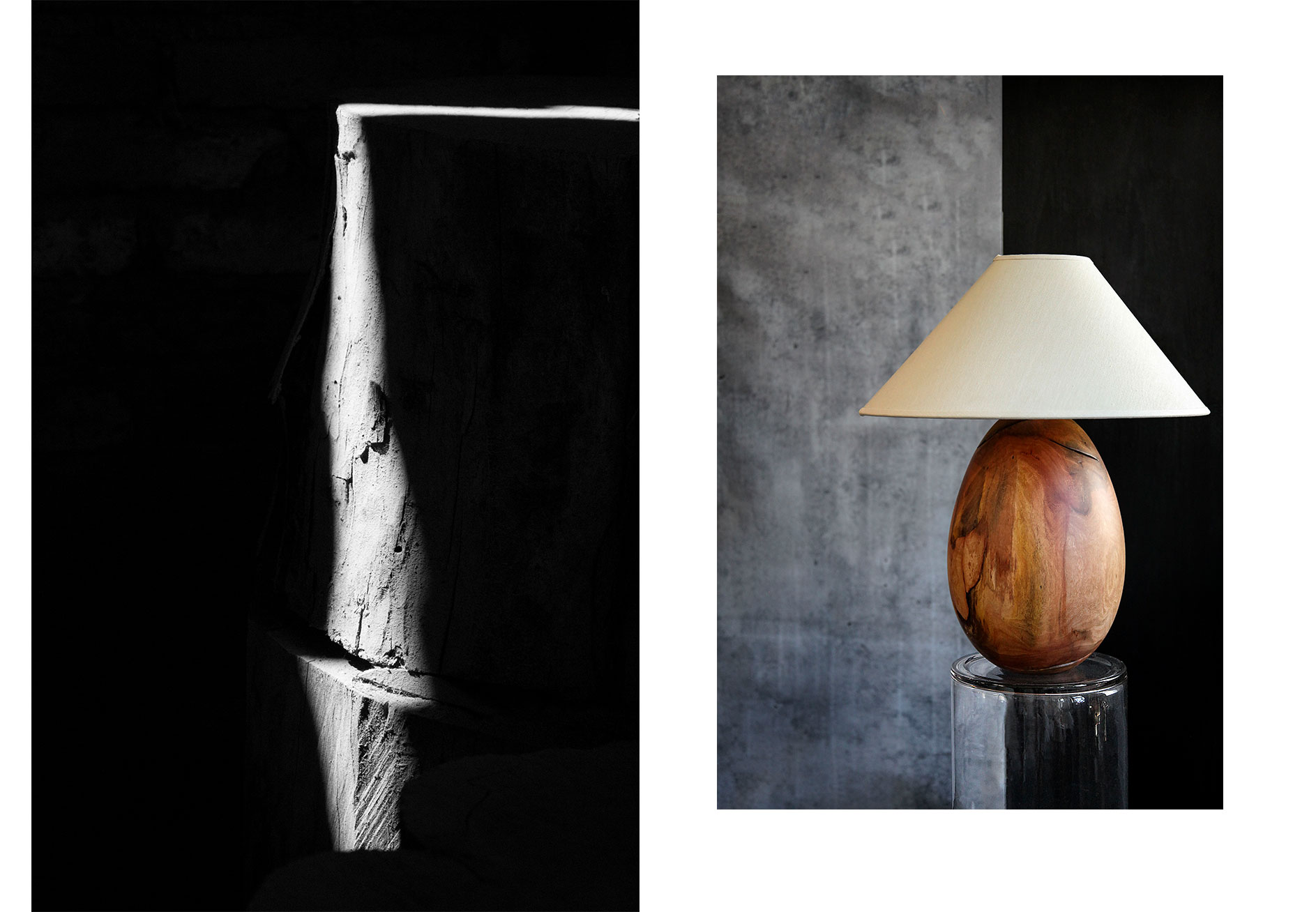 arbol lighting, mix and match tropical wood table lamps.