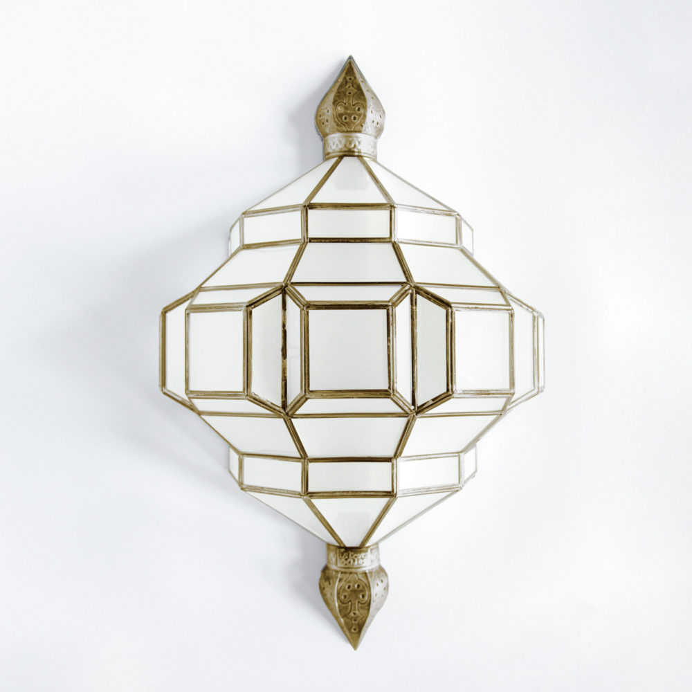 alhambra sconce with milk glass.