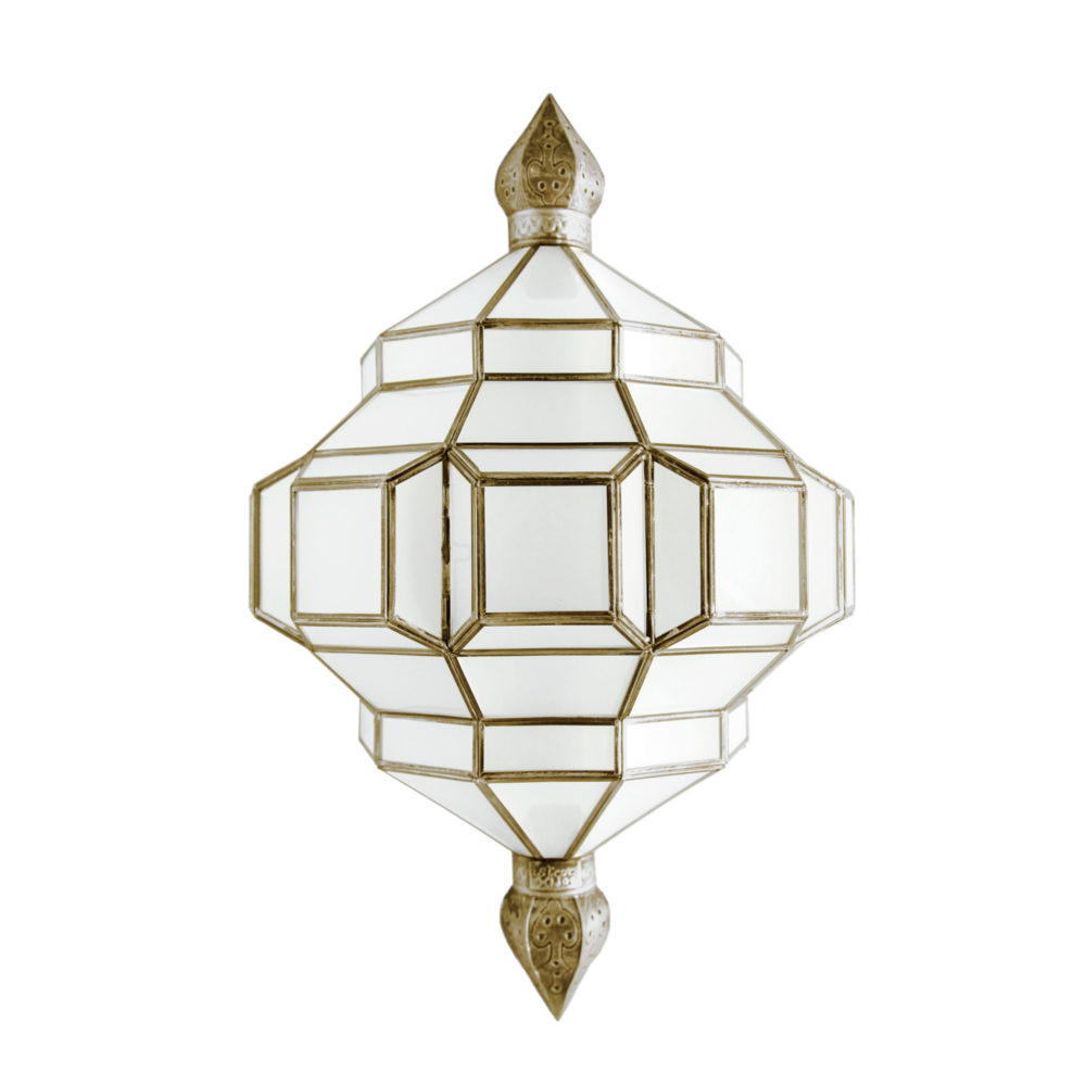 alhambra sconce with milk glass.