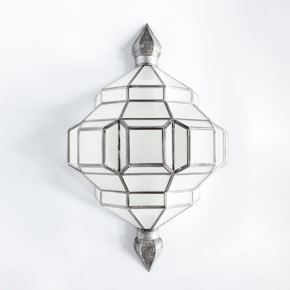 alhambra sconce with milk glass.