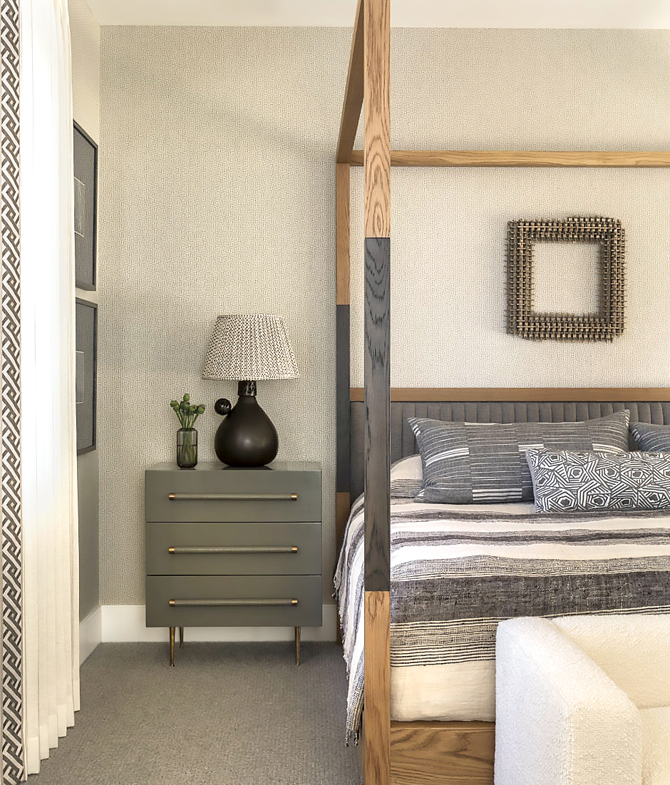 Barro Negro Table lamp in a master bedroom designed by Brian Paquette