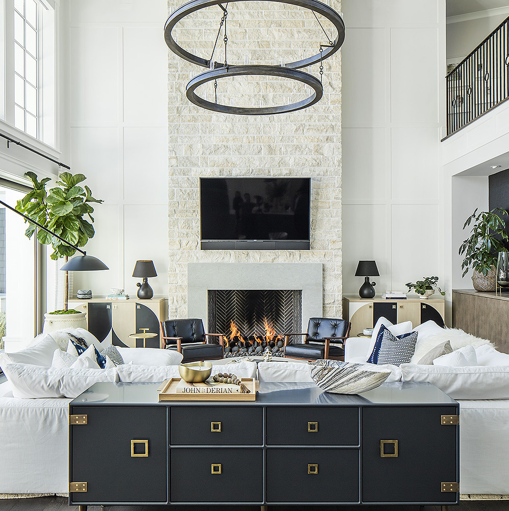 Barro Negro Table Lamp in a LA living room designed by Bonesteel Trout Hall