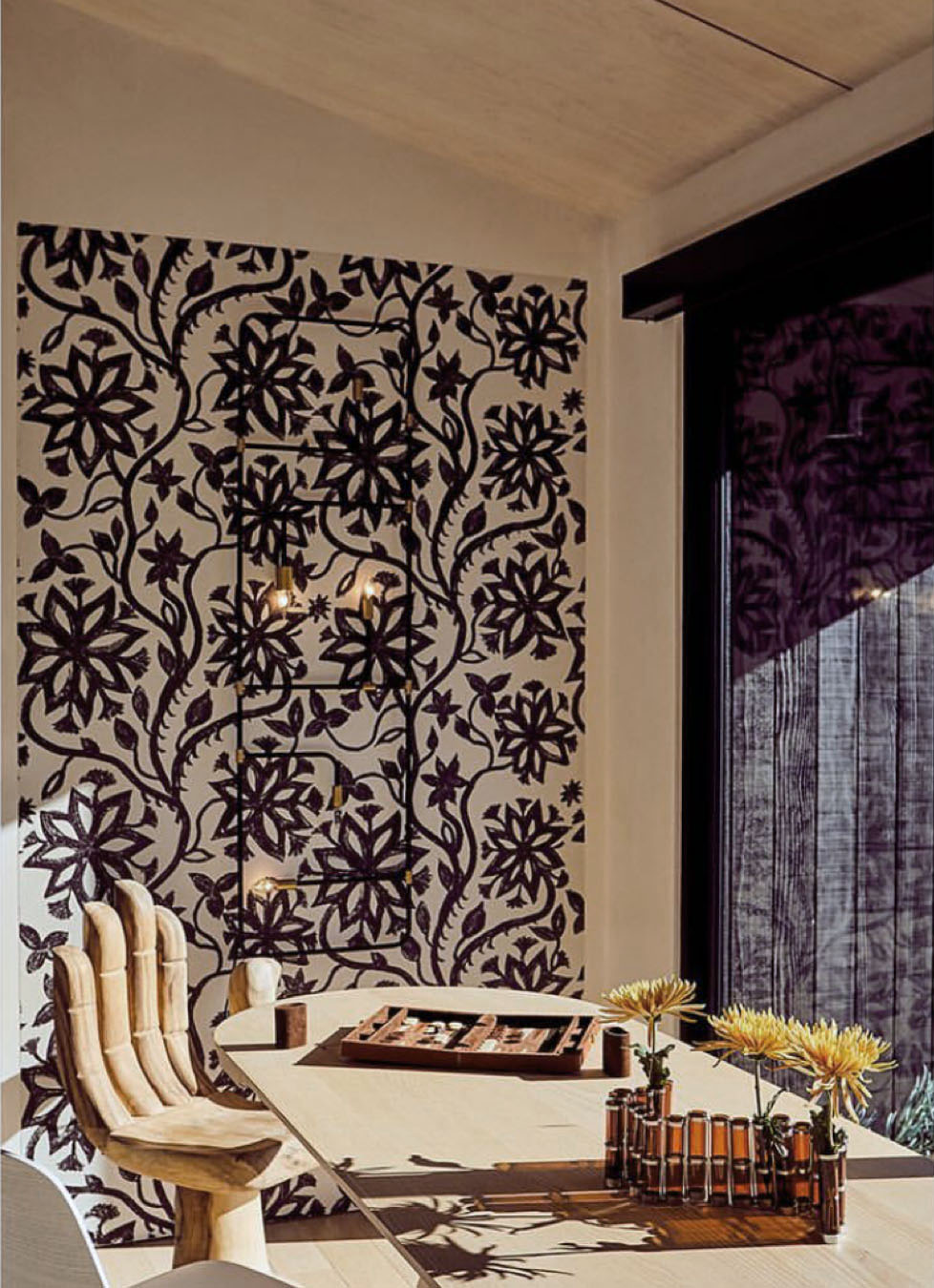 Khovar wallpaper in a dining room designed by House of Honey