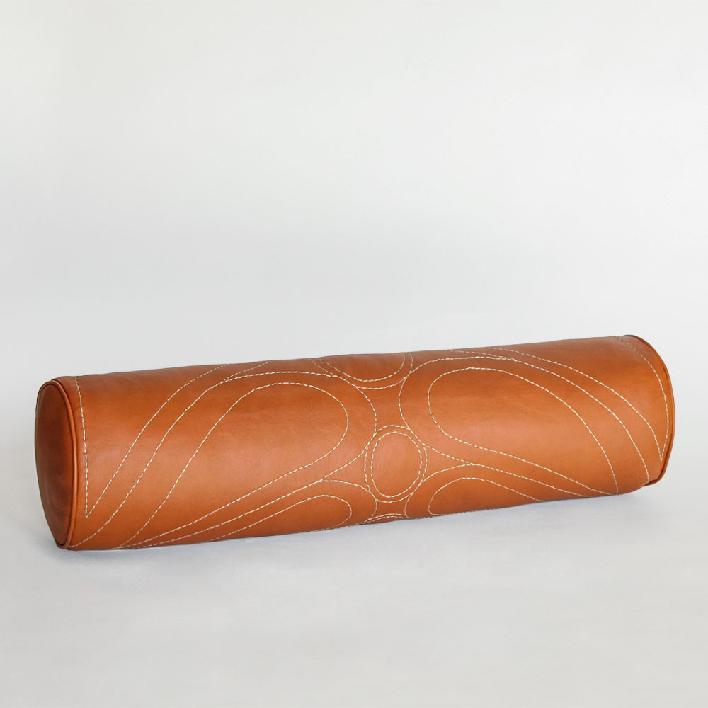 TalabateroLeather_BolsterPillows_Stitched_SampleSale_Honey_slide l