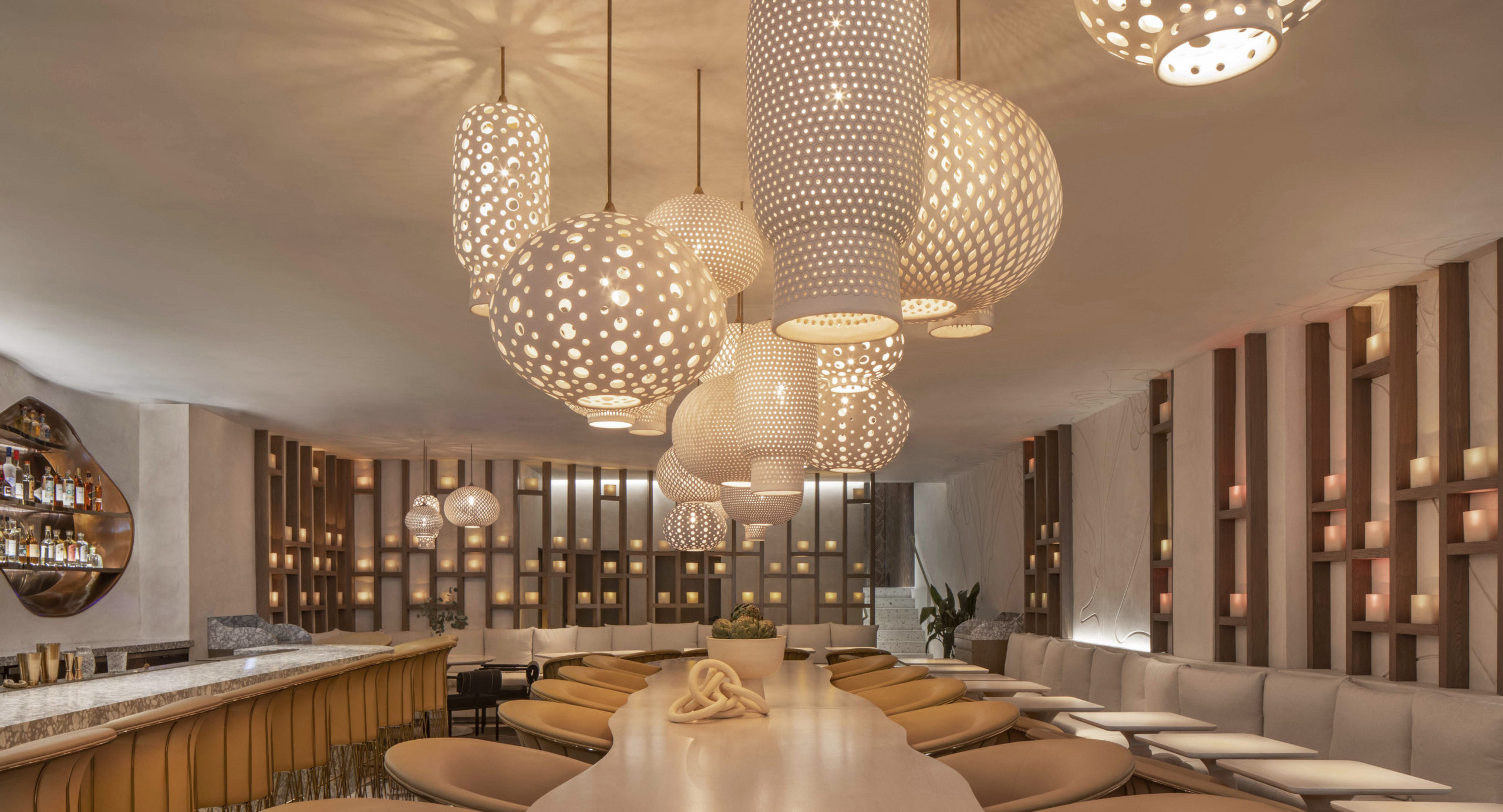 Pendant lights by L'Aviva Home for Gulla Jonsdottir Design at Esperanza Restaurant