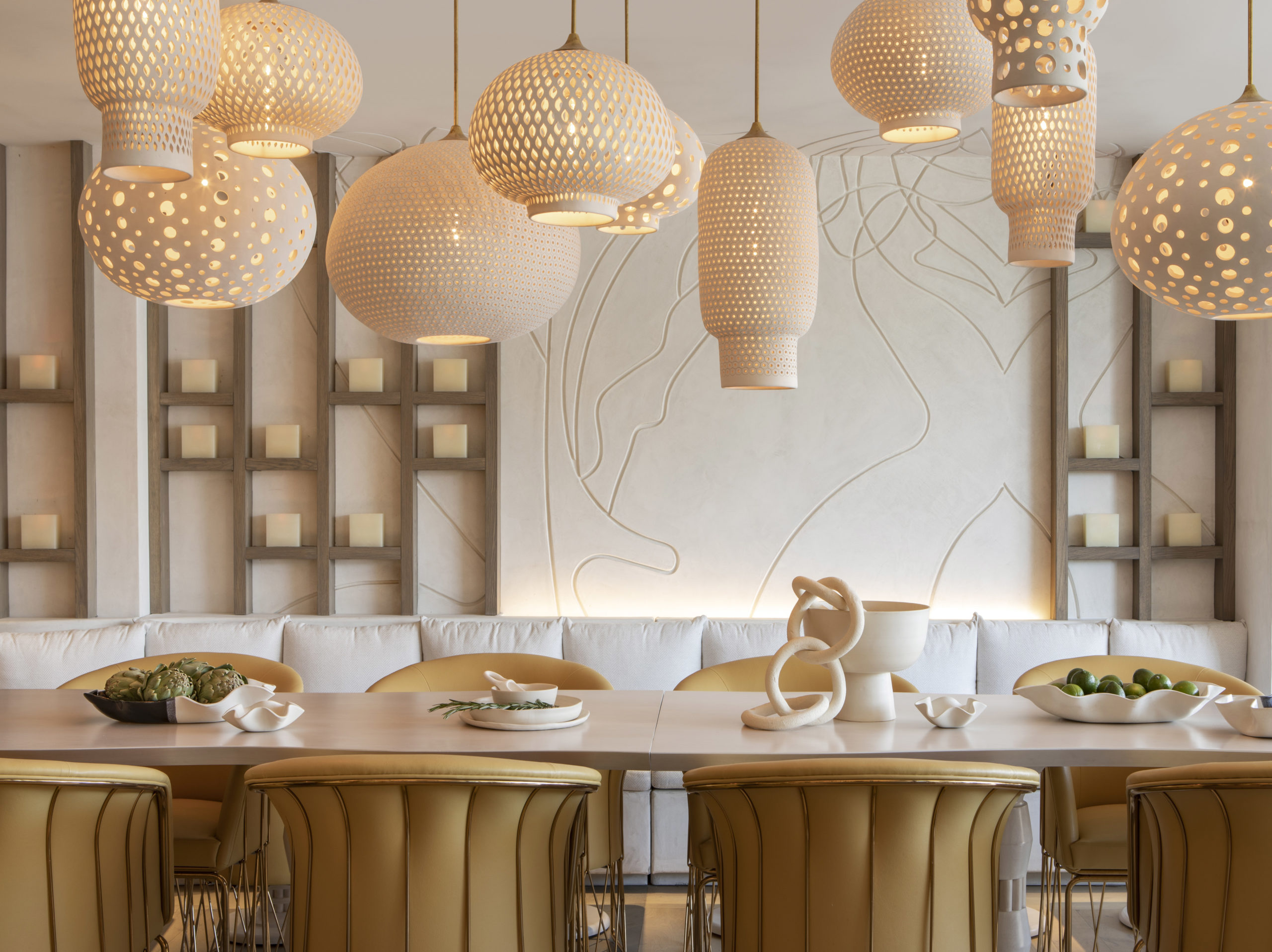 Pendant lights by L'Aviva Home for Gulla Jonsdottir Design at Esperanza Restaurant