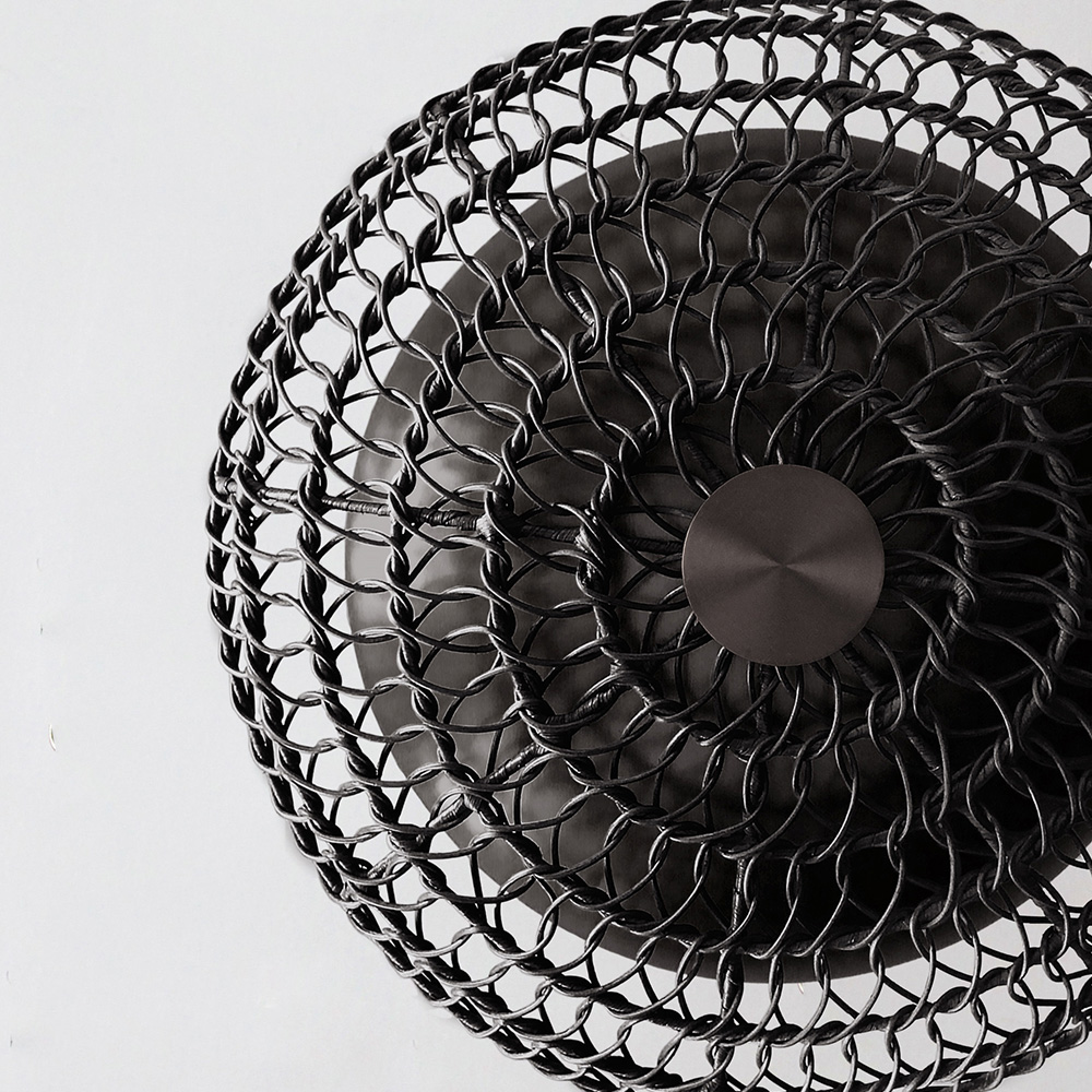 Ventila in black rattan with oil rubbed bronze finish