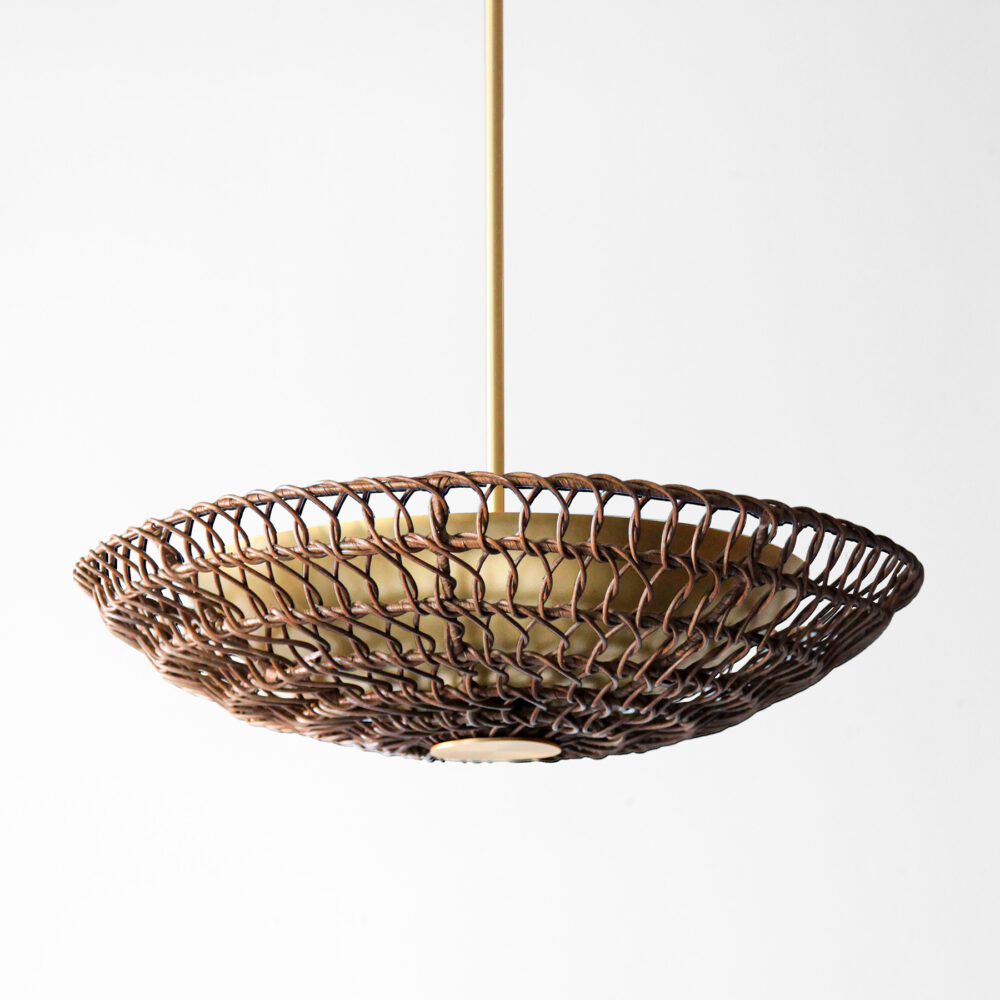 Mocha Rattan with Brushed Brass