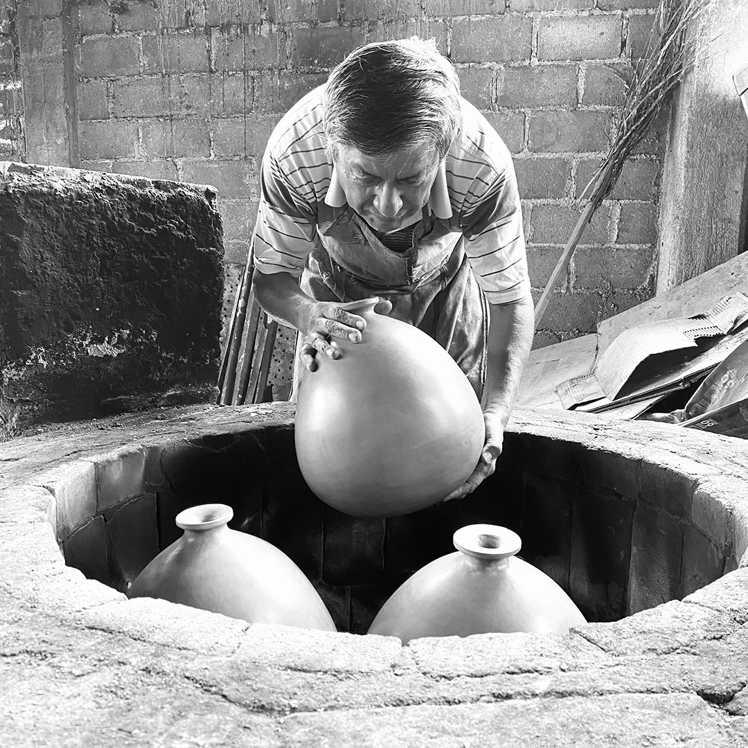 Barro Brunido Lamps going into the oven