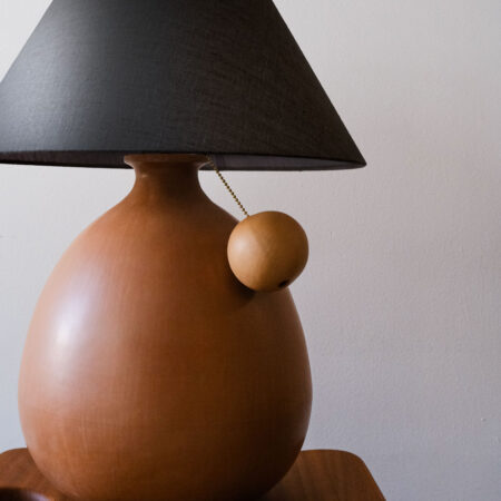 Barro Terra Lamp with black linen shade detail
