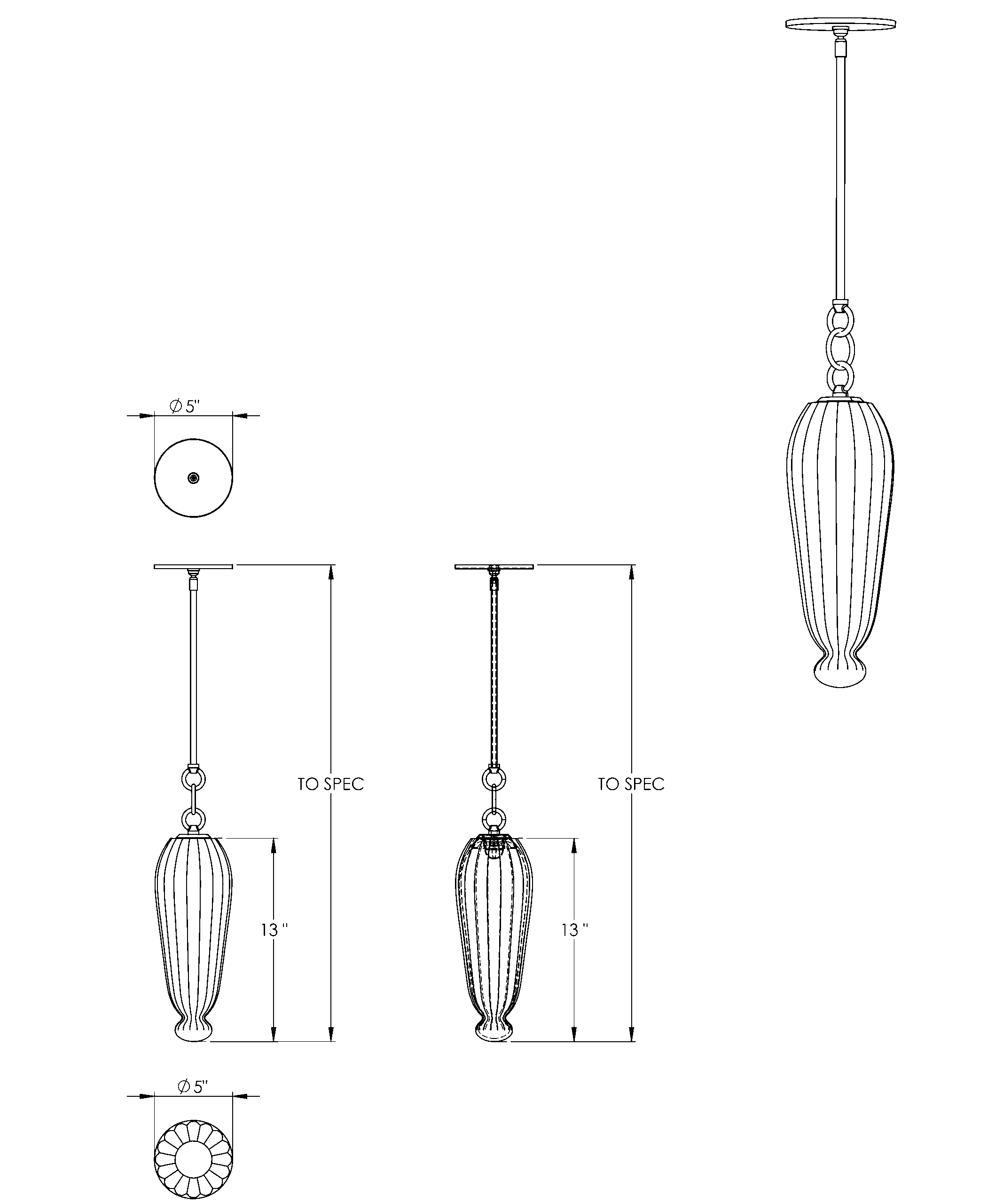 Cuishe Pendant_v1241125 Cuishe Pendant technical drawing