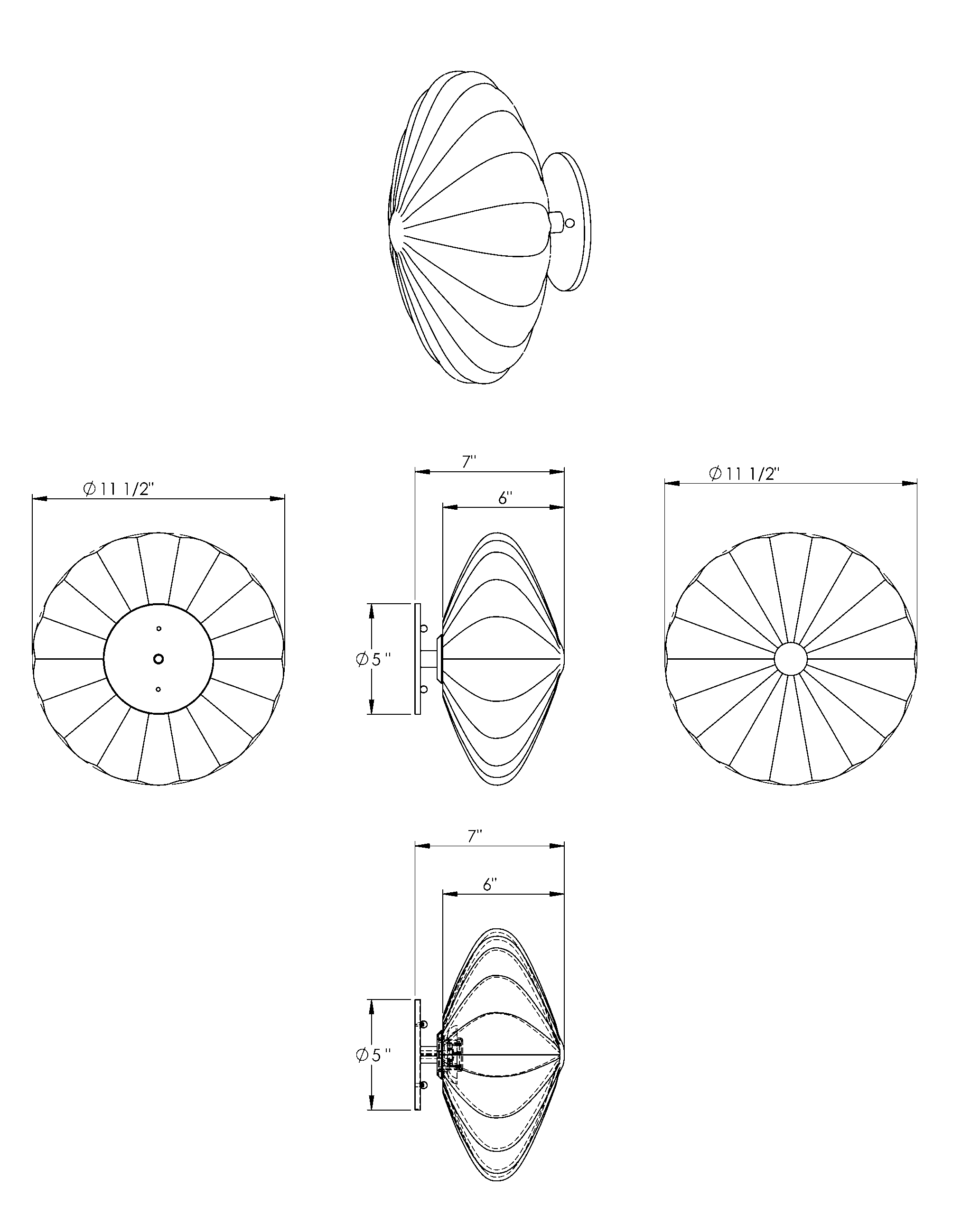 Espadin Sconce technical drawing