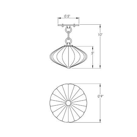 Espadín Semi Flush Mount to scale print out