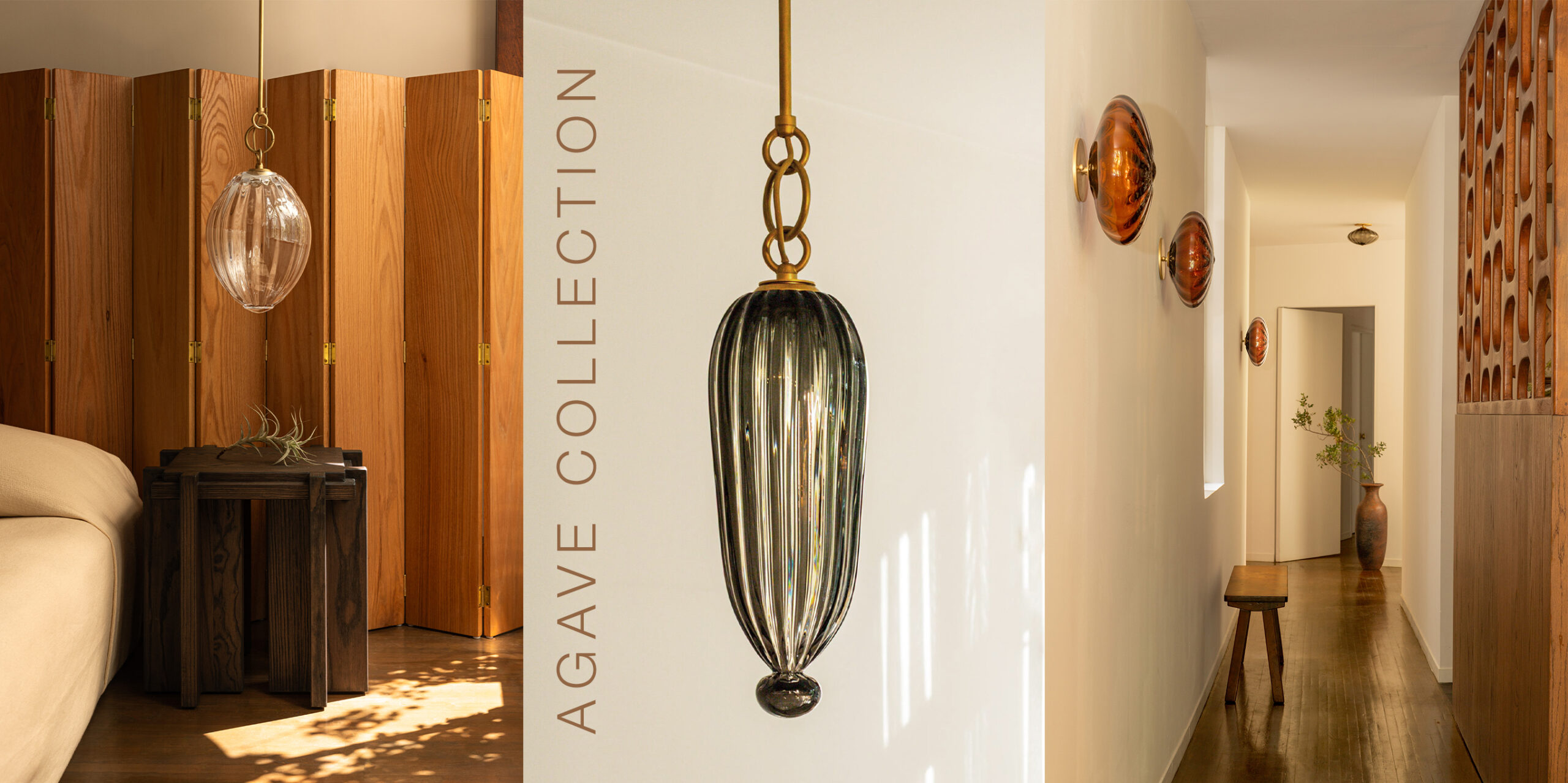 Glass blown lighting collection