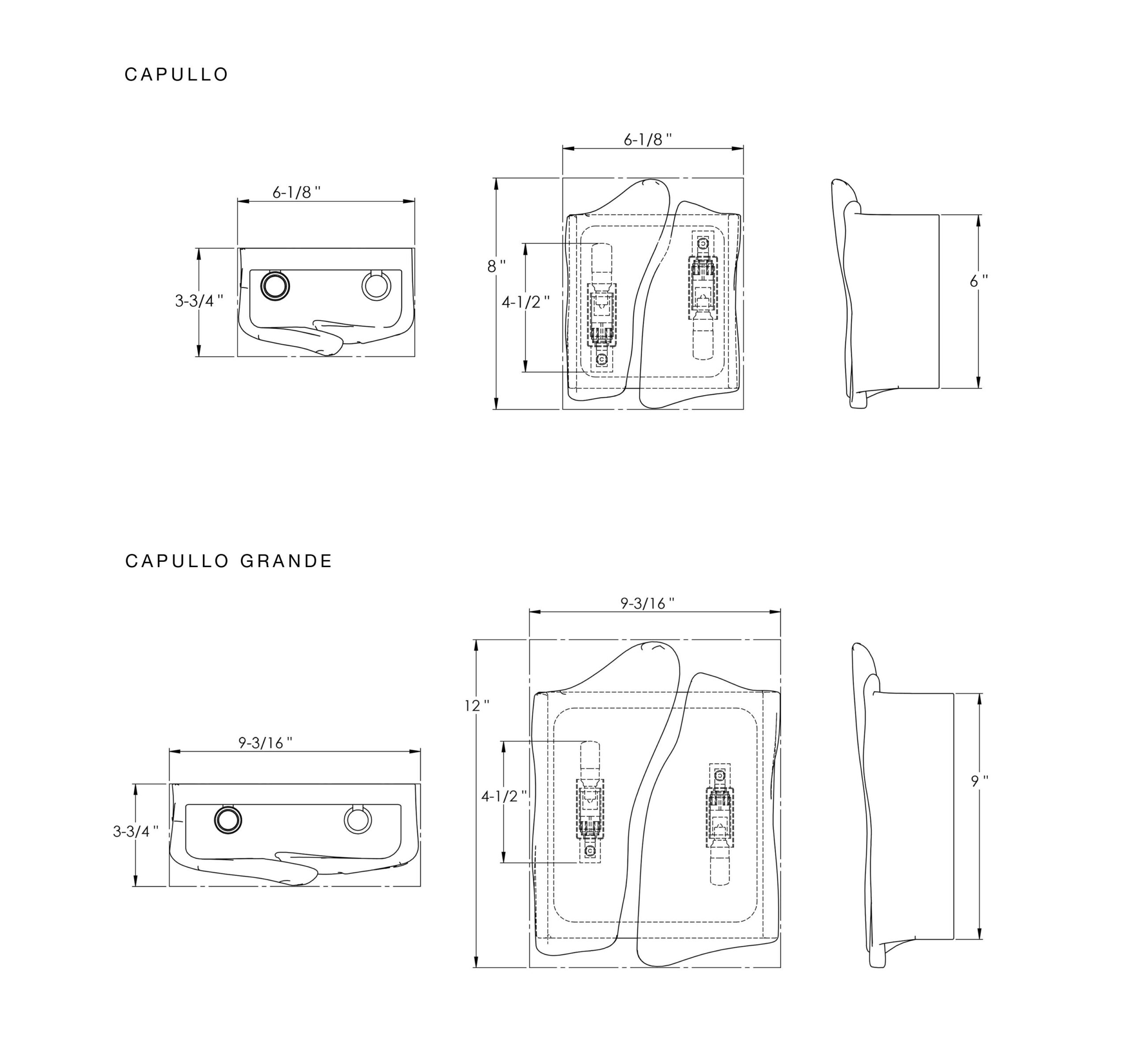 capullo sconce technical drawing
