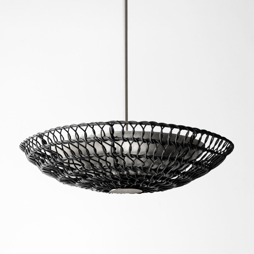Black Rattan with Brushed Nickel