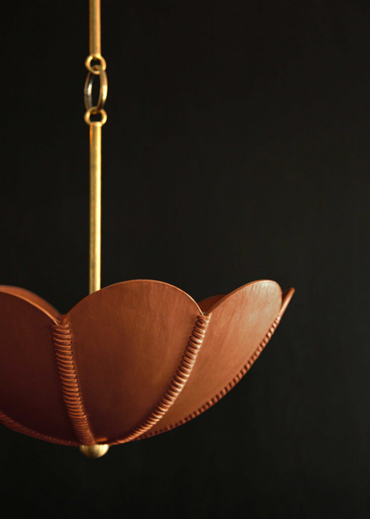 Leather pendant lighting