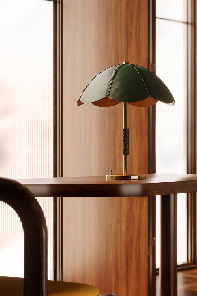 leather table lamp